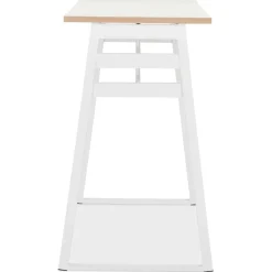 ALTEREGO Table de bar haute 'NIKI' bois et métal blanc New