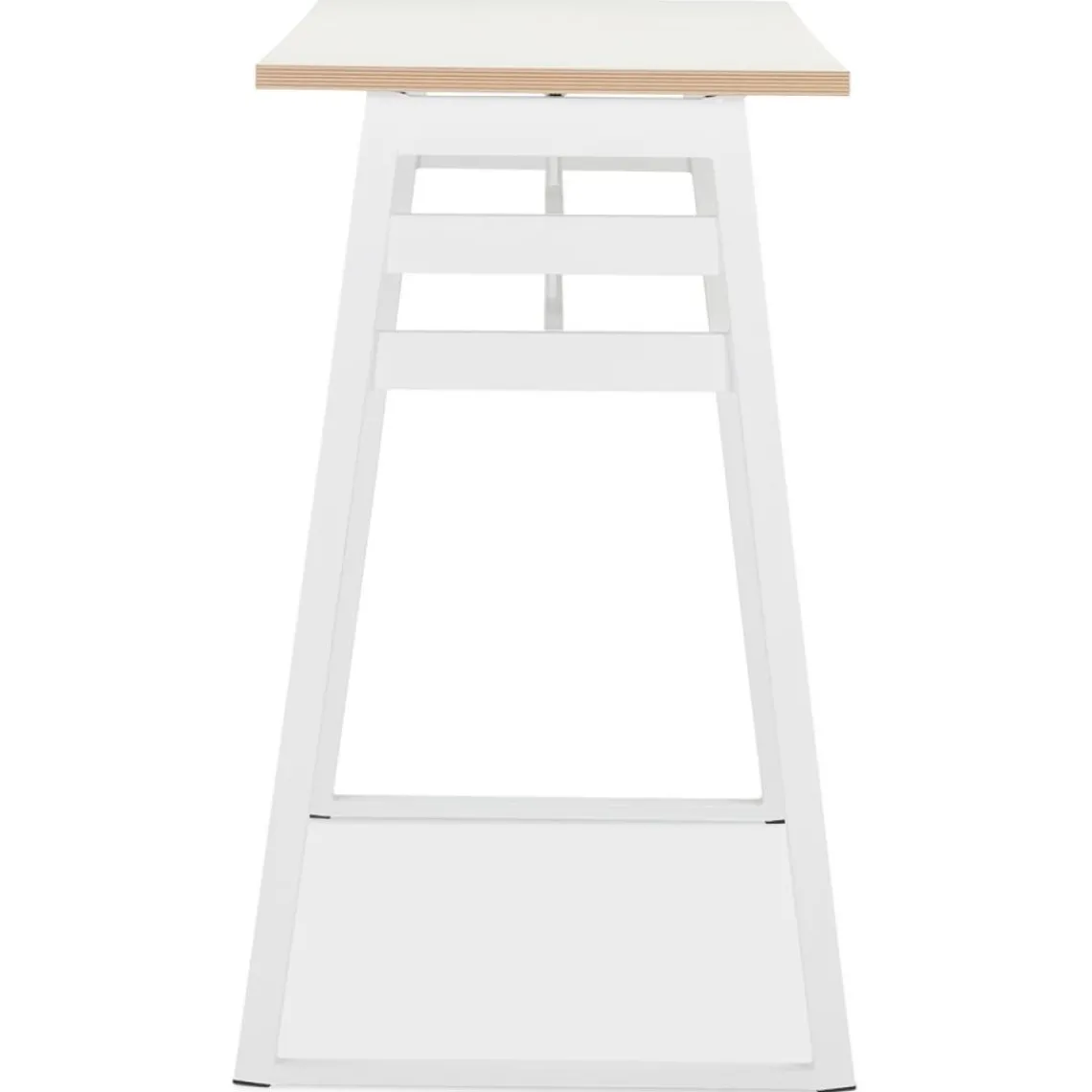 ALTEREGO Table de bar haute 'NIKI' bois et métal blanc New