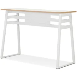 ALTEREGO Table de bar haute 'NIKI' bois et métal blanc New