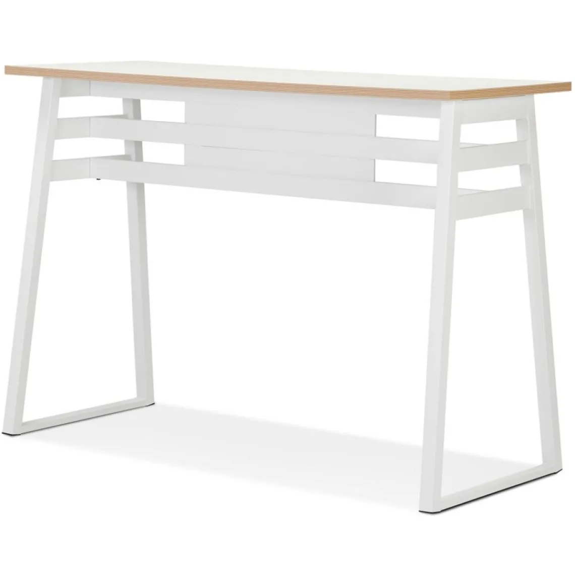 ALTEREGO Table de bar haute 'NIKI' bois et métal blanc New