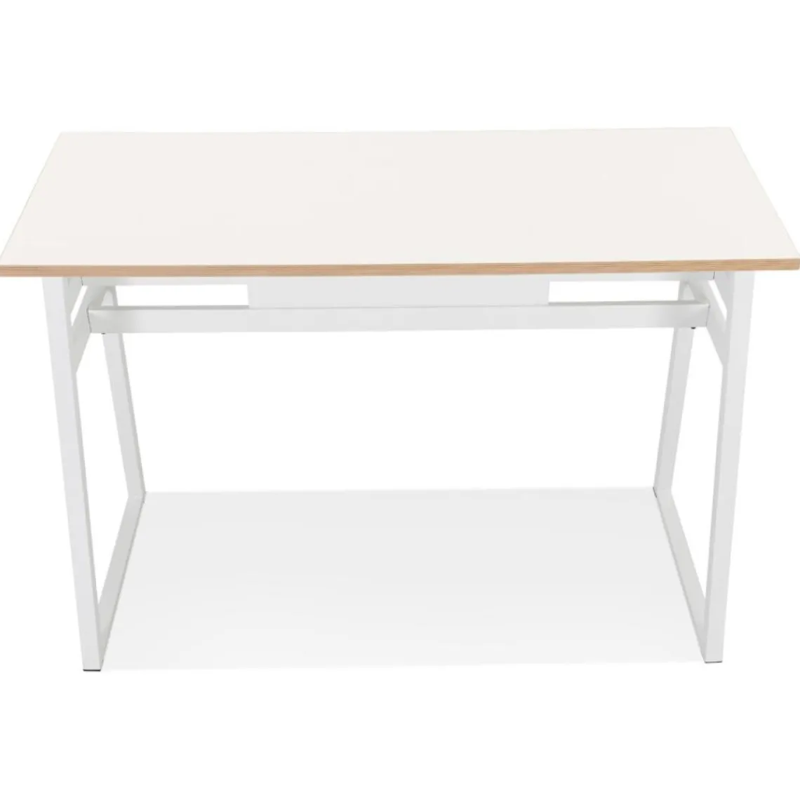 ALTEREGO Table de bar haute 'NIKI' bois et métal blanc New