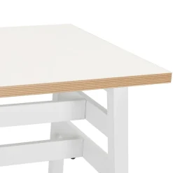 ALTEREGO Table de bar haute 'NIKI' bois et métal blanc New