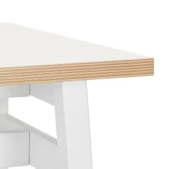 ALTEREGO Table de bar haute 'NIKI' bois et métal blanc New
