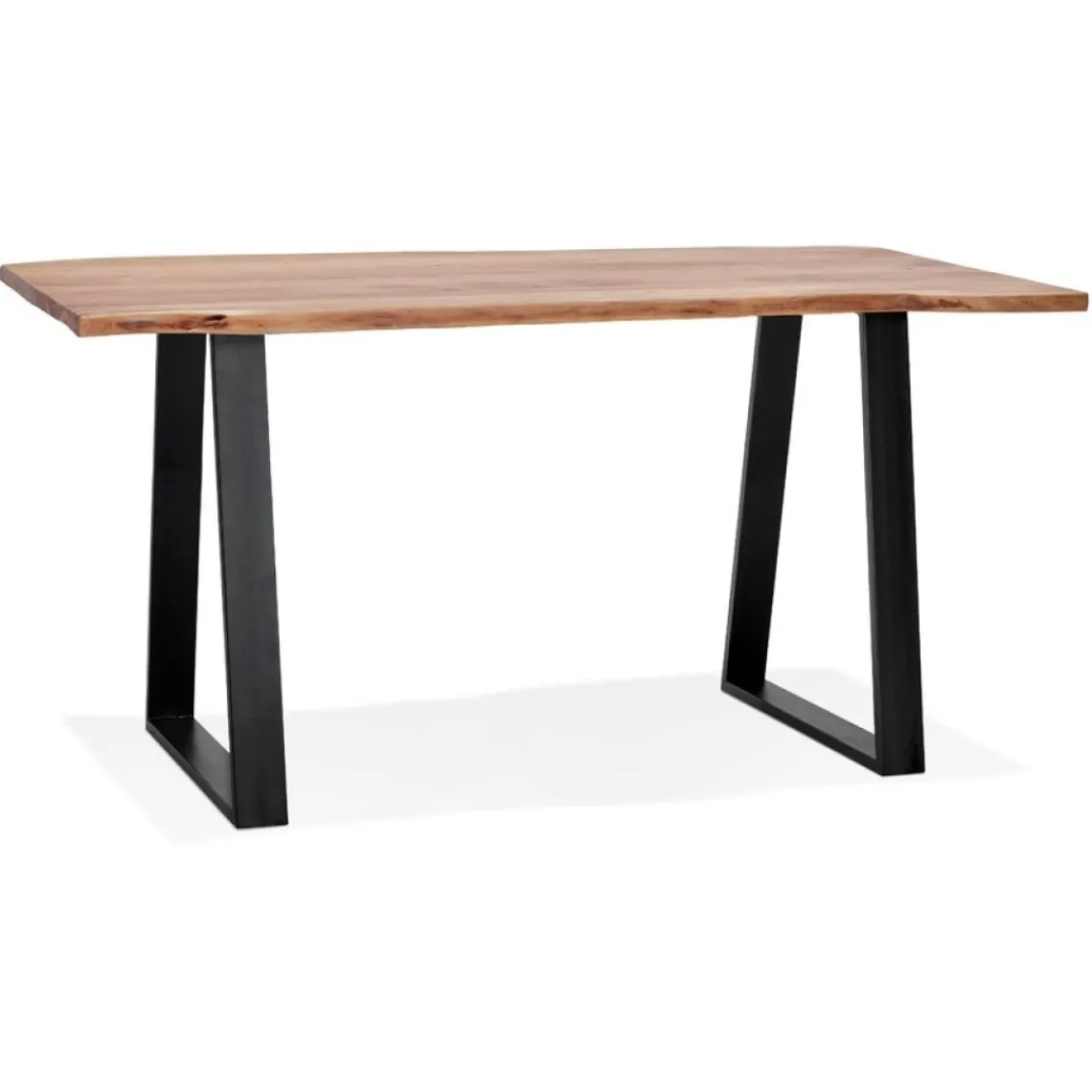 ALTEREGO Table de bar haute 'RAFA' en bois massif et métal noir Clearance