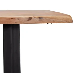 ALTEREGO Table de bar haute 'RAFA' en bois massif et métal noir Clearance