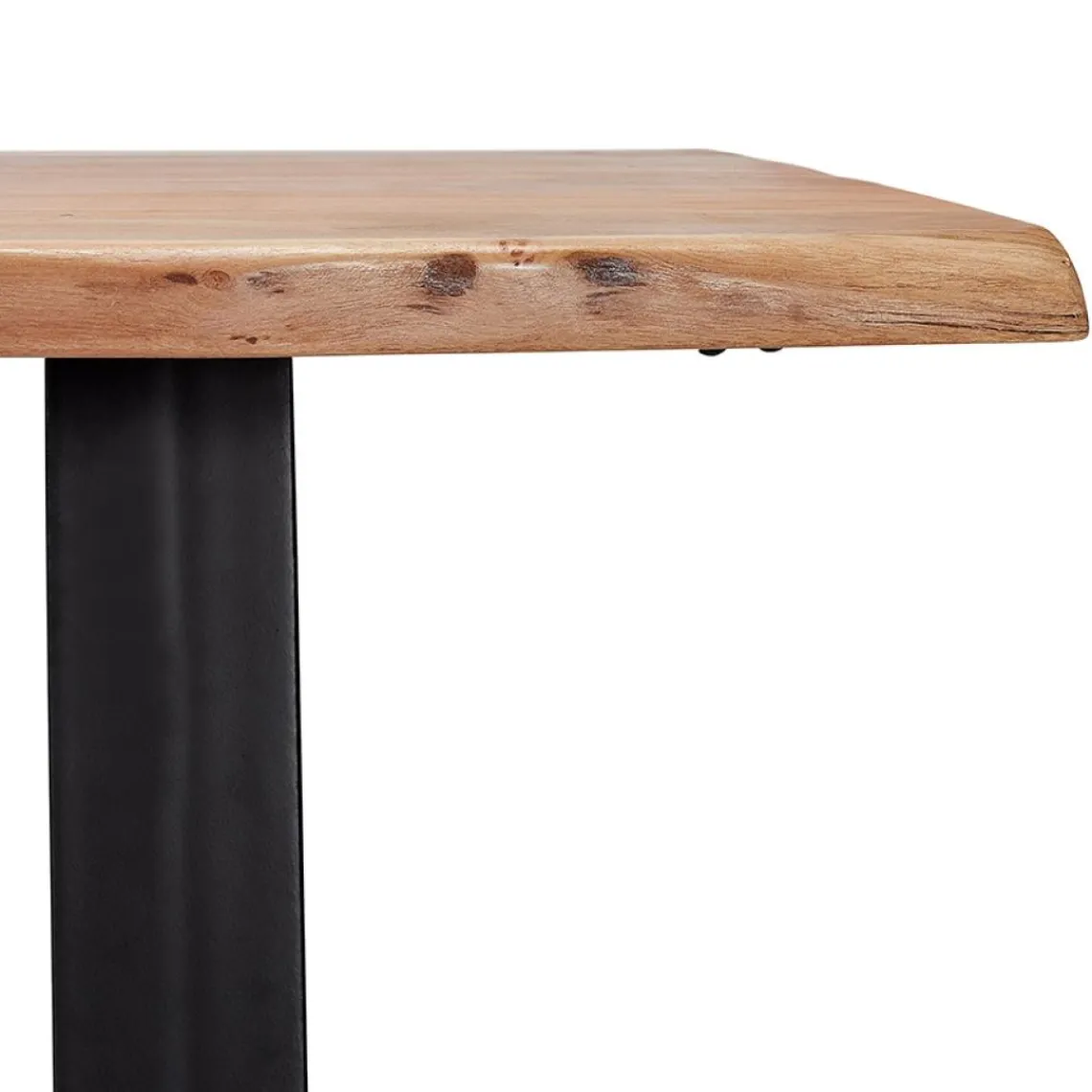ALTEREGO Table de bar haute 'RAFA' en bois massif et métal noir Clearance