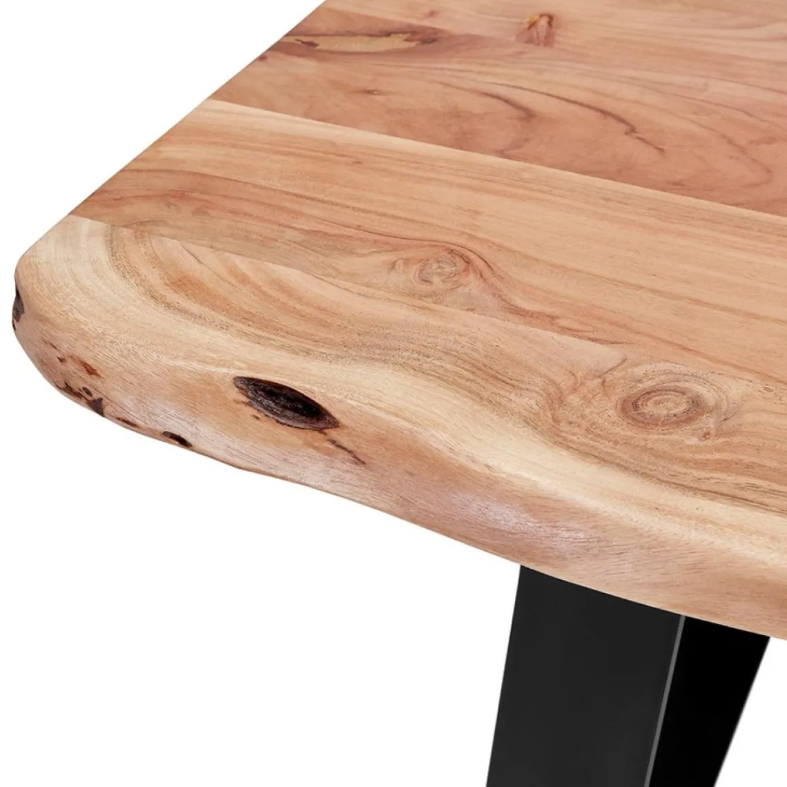 ALTEREGO Table de bar haute 'RAFA' en bois massif et métal noir Clearance