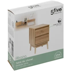 3S. x Home Table de chevet 2 tiroirs effet chêne naturel Hot