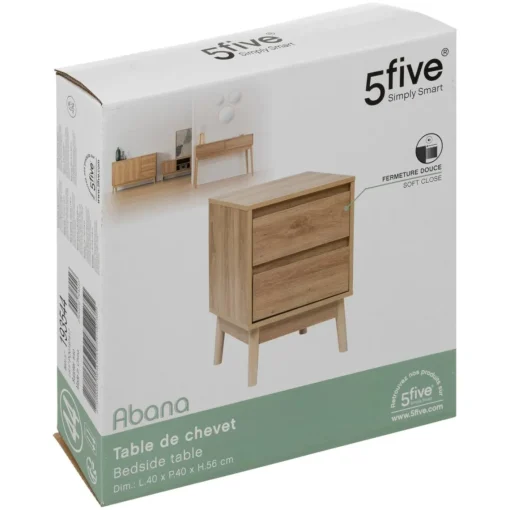 3S. x Home Table de chevet 2 tiroirs effet chêne naturel Hot