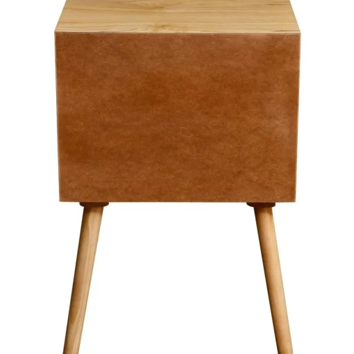 3S. x Home Table de chevet 3 tiroirs Gerald Bois et Noir