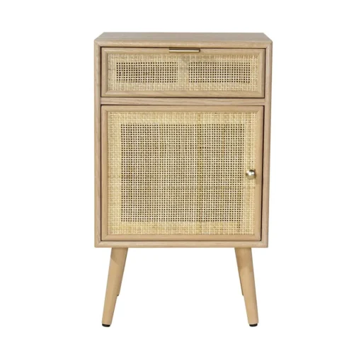 Calicosy Table de chevet avec cannage en rotin naturel Best