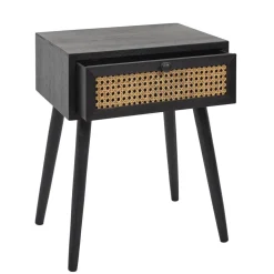 3S. x Home Table de Chevet CANNAGE 1 Tiroir Noir Online