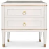 3S. x Home Table de chevet élégante 2 tiroirs Optimus Beige clair et Or Clearance