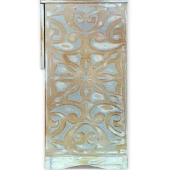 3S. x Home Table de chevet style oriental bois sculpté 1 porte Monbolyto Bois Gris Outlet
