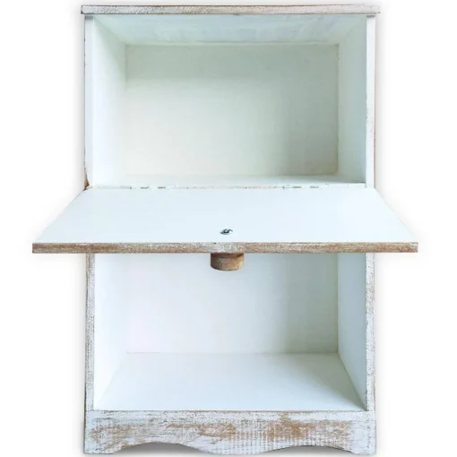 3S. x Home Table de chevet style oriental bois sculpté 1 porte Monbolyto Blanc patiné or Best