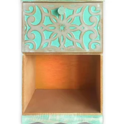 3S. x Home Table de chevet style oriental bois sculpté 1 porte Monbolyto Bois Vert Sale