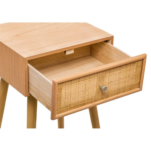 3S. x Home Table de chevet/appoint scandinave en bois tiroir Cannage Rotin Marron Discount