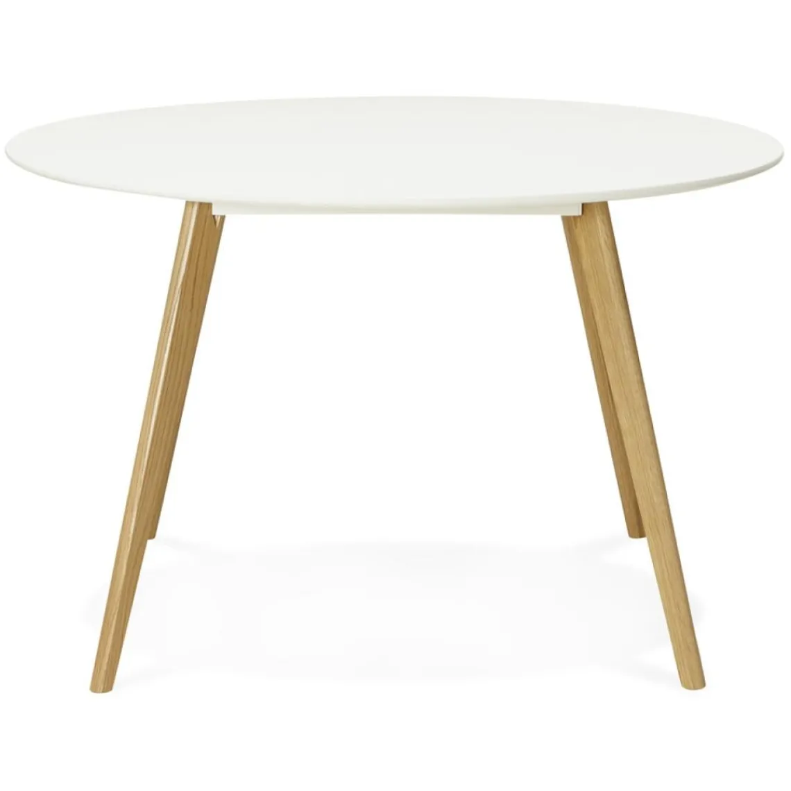 ALTEREGO Table de cuisine ronde 'AMY' blanche style scandinave Clearance