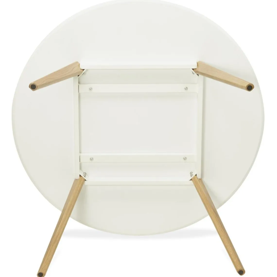 ALTEREGO Table de cuisine ronde 'AMY' blanche style scandinave Clearance