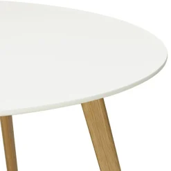 ALTEREGO Table de cuisine ronde 'AMY' blanche style scandinave Clearance
