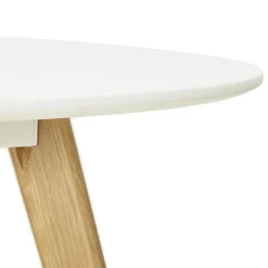 ALTEREGO Table de cuisine ronde 'AMY' blanche style scandinave Clearance