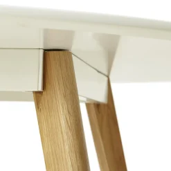 ALTEREGO Table de cuisine ronde 'AMY' blanche style scandinave Clearance