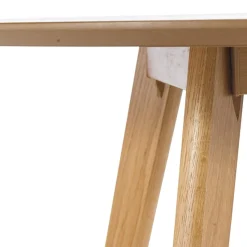 ALTEREGO Table de cuisine ronde 'MIDY' finition naturelle style scandinave Sale