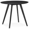 ALTEREGO Table de cuisine ronde 'MIDY' noire style scandinave Discount
