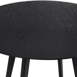 ALTEREGO Table de cuisine ronde 'MIDY' noire style scandinave Discount