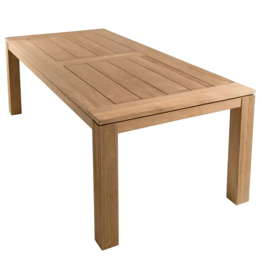 Macabane Table de jardin 6/8 personnes - DENVER 220 x 100 cm en bois Teck Discount