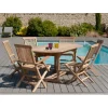 Macabane Table de jardin 6/8 personnes - ovale extensible 150/200*90 cm en bois Teck Outlet