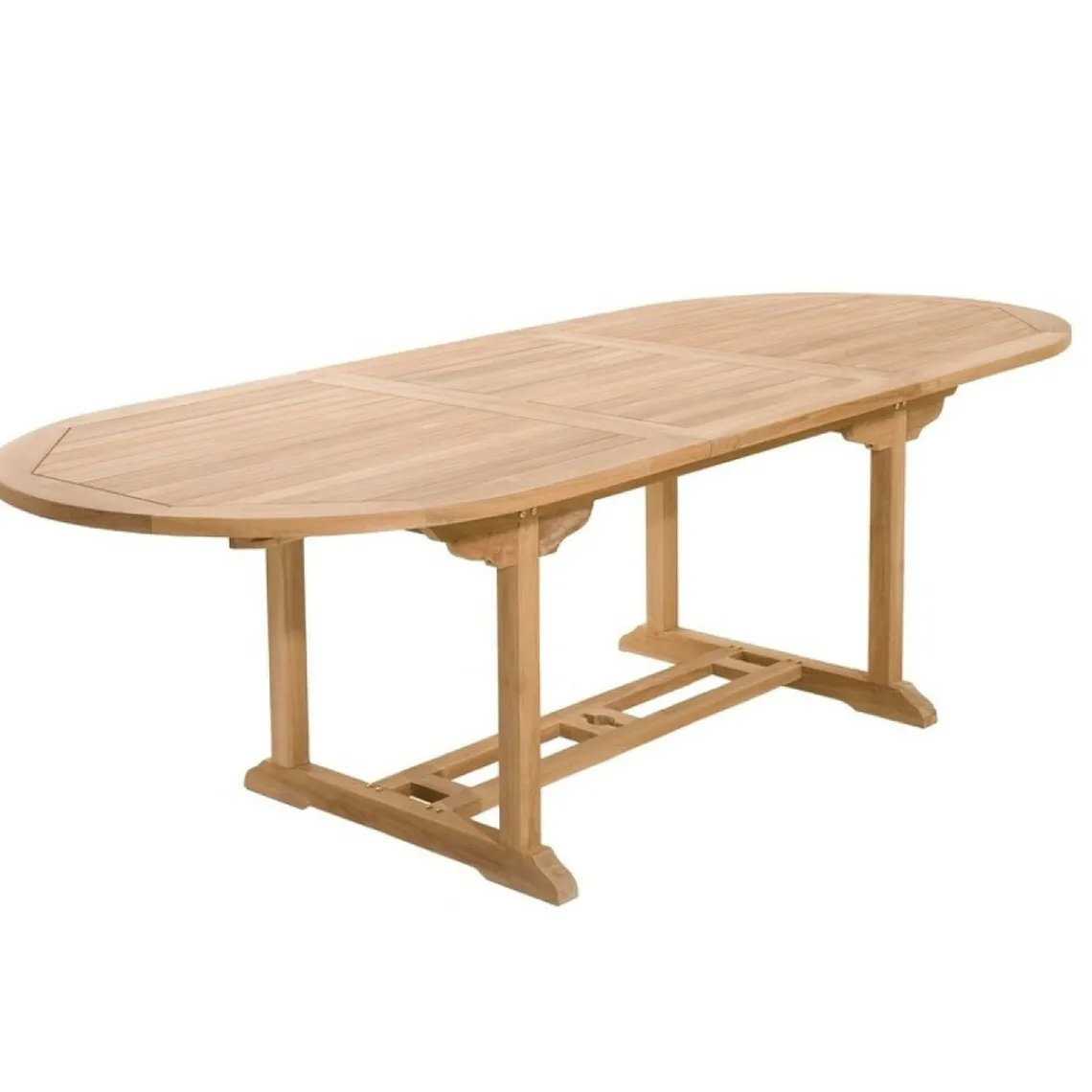 Macabane Table de jardin 8/10 personnes - ovale extensible 180/240*100 cm en bois Teck Discount