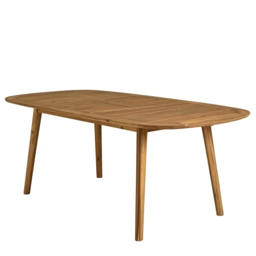 Macabane Table de jardin en acacia huilé extensible New