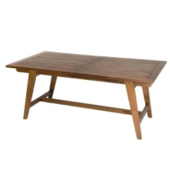Macabane Table de jardin HANNA 8/10 personnes - rectangulaire scandi extensible 180/240x100cm en bois teck huilé Outlet
