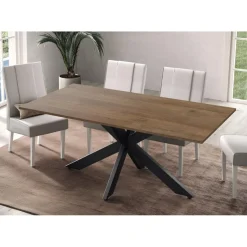 3S. x Home Table de repas SPIDER pieds métal Panneaux de particules de première qualité New
