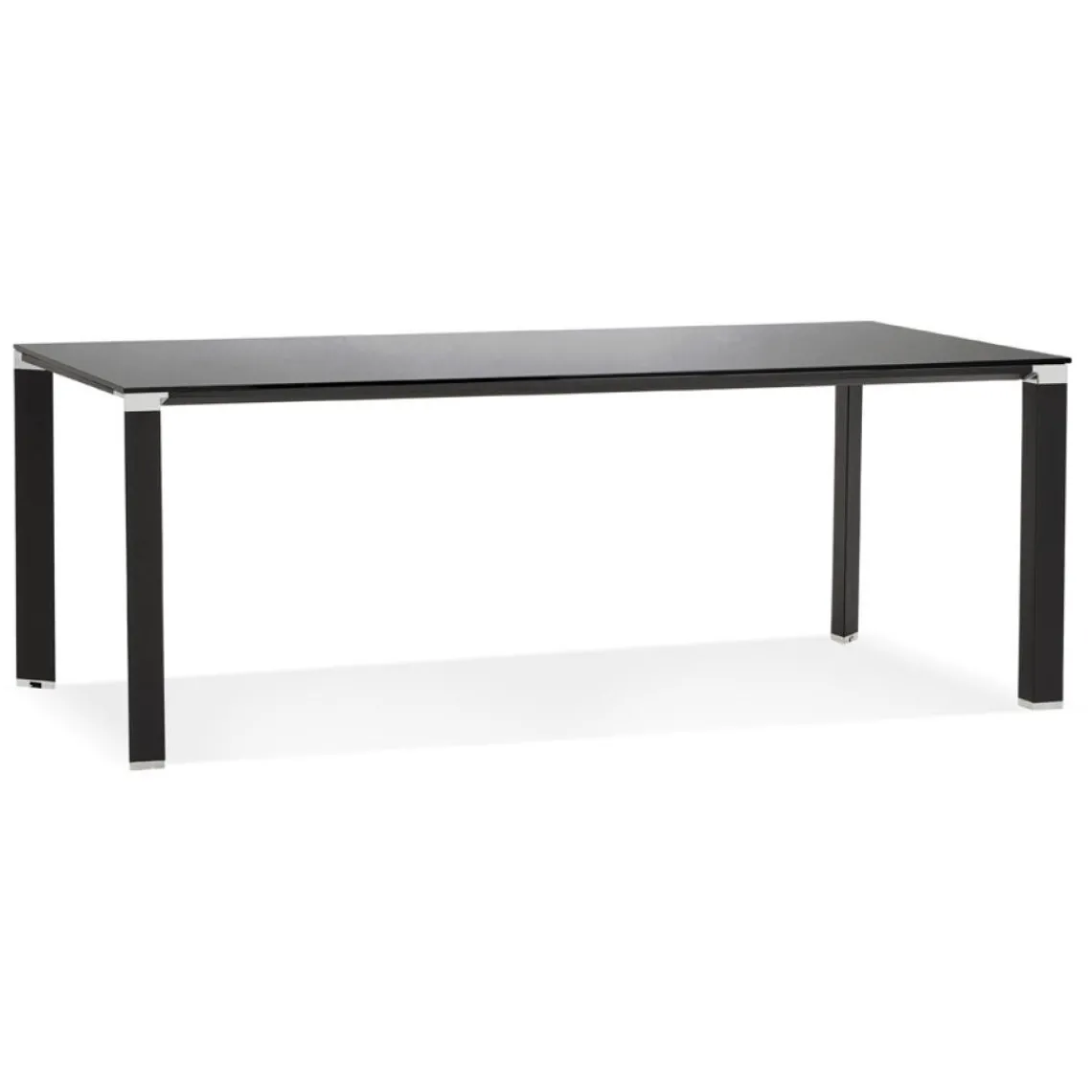 ALTEREGO Table de réunion ou à manger design 'XLINE' en verre noir Online