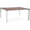 ALTEREGO Table de réunion ou bureau bench 'XLINE SQUARE' en bois finition Noyer et métal blanc Sale