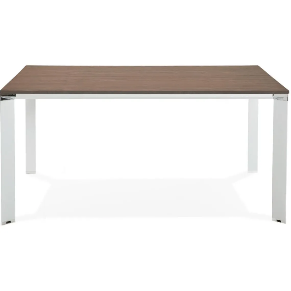 ALTEREGO Table de réunion ou bureau bench 'XLINE SQUARE' en bois finition Noyer et métal blanc Sale