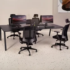 ALTEREGO Table de réunion ou bureau bench noir 'AMADEUS SQUARE' Sale