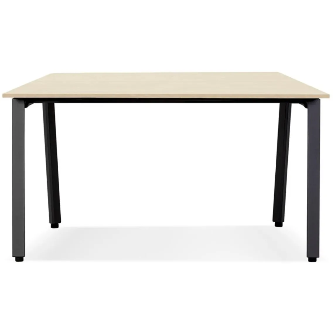 ALTEREGO Table de réunion ou bureau bench 'AMADEUS SQUARE' en bois finition naturelle et métal noir Online
