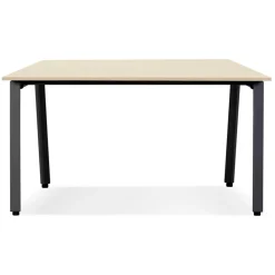 ALTEREGO Table de réunion ou bureau bench en bois finition naturelle et métal noir Hot