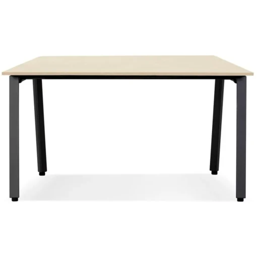 ALTEREGO Table de réunion ou bureau bench en bois finition naturelle et métal noir Hot