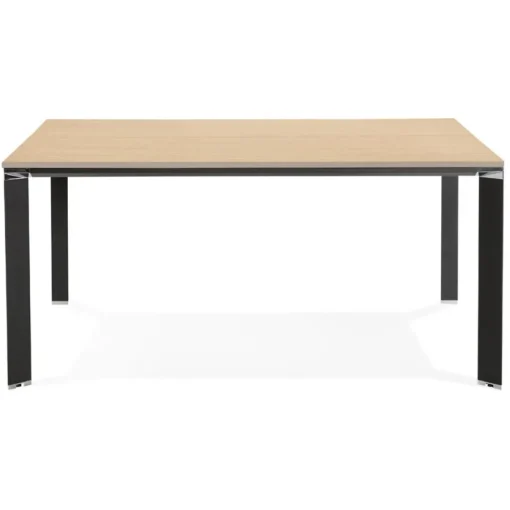 ALTEREGO Table de réunion ou bureau bench 'XLINE SQUARE' en bois finition naturelle et métal noir Best