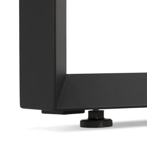ALTEREGO Table de réunion ou bureau bench 'BAKUS SQUARE' en bois finition naturelle et métal noir Hot