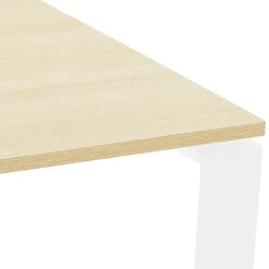 ALTEREGO Table de réunion ou bureau bench 'BAKUS SQUARE' en bois finition naturelle et métal blanc Online