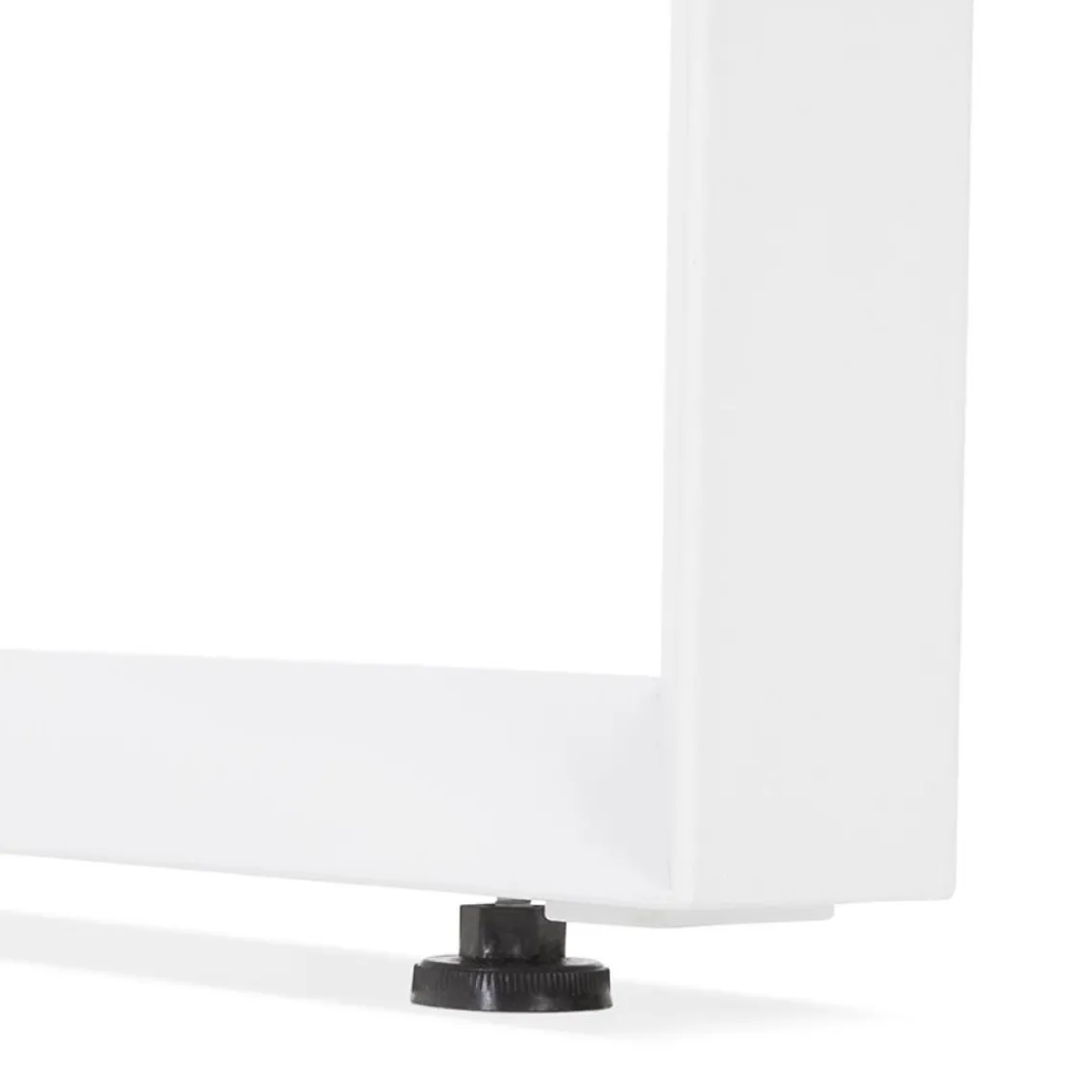 ALTEREGO Table de réunion ou bureau bench 'BAKUS SQUARE' en bois finition naturelle et métal blanc Online