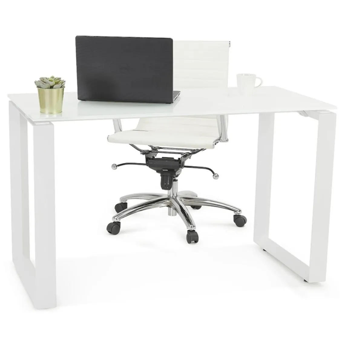 ALTEREGO Table de réunion ou bureau bench 'BAKUS SQUARE' en bois finition naturelle et métal blanc Online