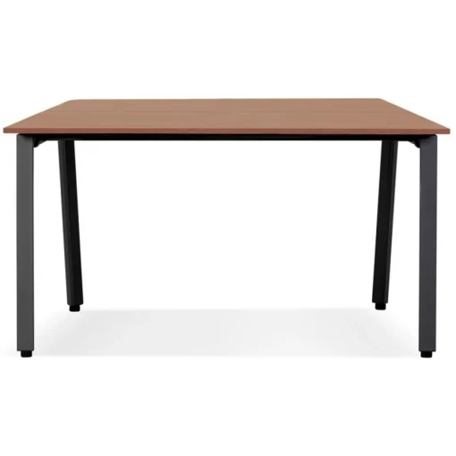 ALTEREGO Table de réunion ou bureau bench en bois finition Noyer et métal noir 'AMADEUS SQUARE' New