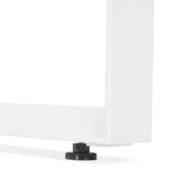 ALTEREGO Table de réunion ou bureau bench 'BAKUS SQUARE' en bois finition naturelle et métal blanc Sale