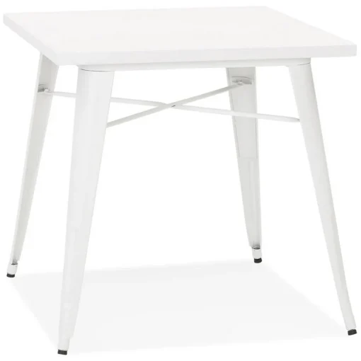 ALTEREGO Table De Salle à Manger Blanche Design COLOC Style Industriel Outlet